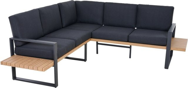 Siena Garden Gartenmöbel-Set Bari 2-teilig aus Aluminium mit Kissen in Anthrazit Matt - Bild 1