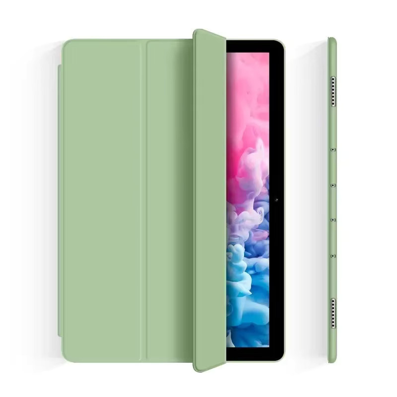 Apple iPad Hülle aus PU-Leder mit weicher Rückseite und Standfunktion für iPad 10. Generation, 9. Generation, Pro 10.5, Mini 7 und iPad 10.2 in Grau und Grün - Bild 1