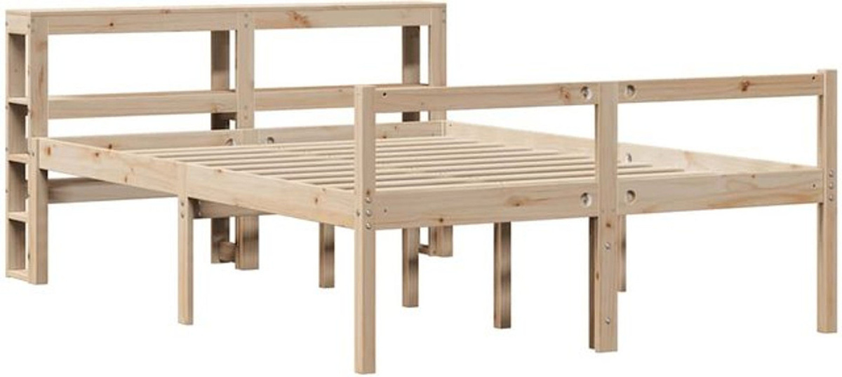 vidaxl Seniorenbett aus Kiefer Massivholz mit Kopfteil in Braun, B/T/H: 120 x 200 cm - Bild 1