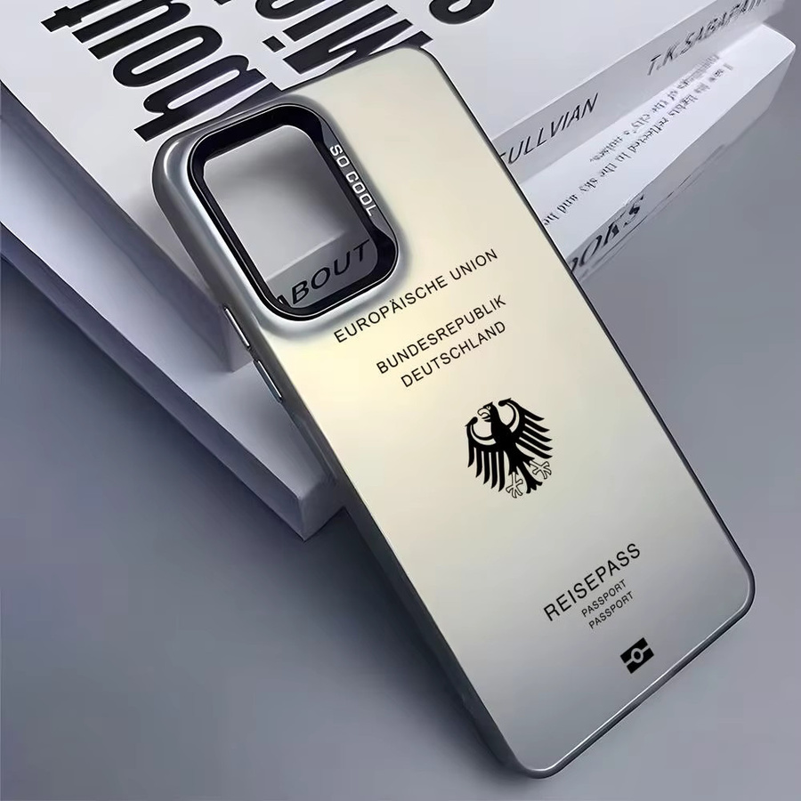 Silberne Samsung Handyhülle im deutschen Reisepass-Design für Galaxy S25 Edge S24 S23 S22 S21 S20 Ultra aus Silikon - Bild 3