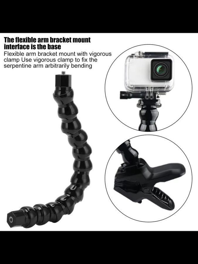 YOUTHINK Flexible Armhalterung Schwanenhals FLW 265 in Schwarz mit 1/4 Zoll Schraubengewinde und 12 Abschnitten - Bild 7