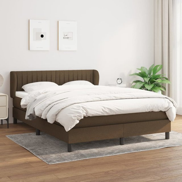 vidaXL Boxspringbett mit Matratze Hybrid-Design in Braun, B/T: 140 x 200 cm - Bild 3