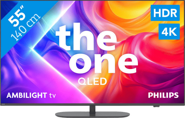 Philips Ambilight QLED 4K UHD Smart TV PUS9000 in Schwarz, 55 Zoll - Bild 1
