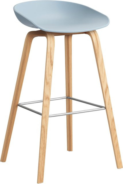 HAY About A Stool AAS 32 Hocker in Blau mit Eichenholz oder Walnussholz und Polypropylen - Bild 1
