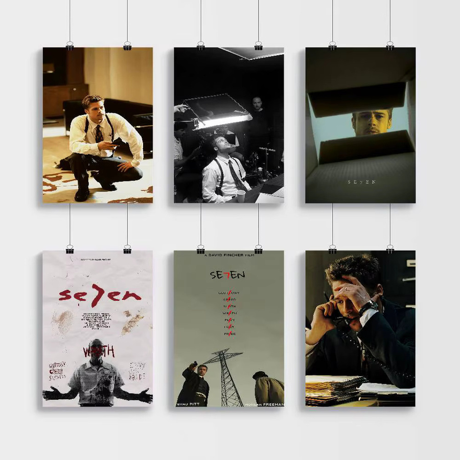 Seven Se7en Film Classic Anime Poster Wasserdichter Papieraufkleber für deine Wanddekoration in Mehrfarbig, B/H: 15 x 10 cm - Bild 3