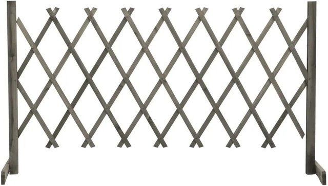 vidaXL Garten-Rankzaun aus Massivholz Tanne in Grau, Höhe: 80 cm, Breite: 150 cm - Bild 1
