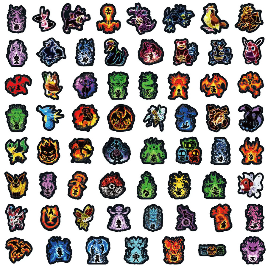 TAKARA TOMY Pokemon Graffiti Aufkleber, 60 Stück, Anime, wasserdicht - Bild 3