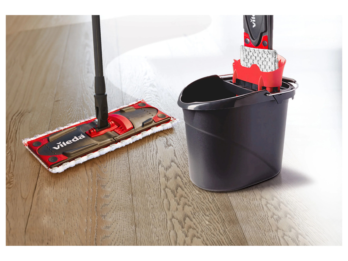 Vileda Ultramax ONE Bodenwischer-Set mit Wringer aus Mikrofaser in Grau-Weiß - Bild 2