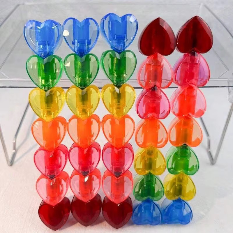 6er-Set fluoreszierende Textmarker im Herz-Design, bunte Leuchtstifte mit Keilspitze für Schule und Büro - Bild 3