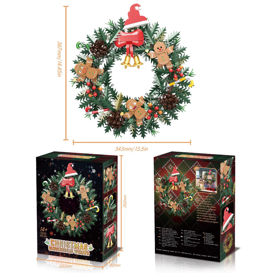 JAKI Weihnachtskranz-Bausteine-Sets, DIY-Modell-Montagespielzeug, ab 14 Jahren - Bild 5