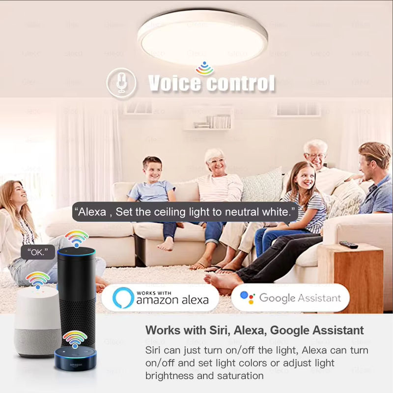 Tuya Smart LED Deckenleuchte Zigbee 3.0 und WLAN RGBCW Deckenlampe in Multicolor für Wohnzimmer, kompatibel mit Alexa und Google Assistant - Bild 4