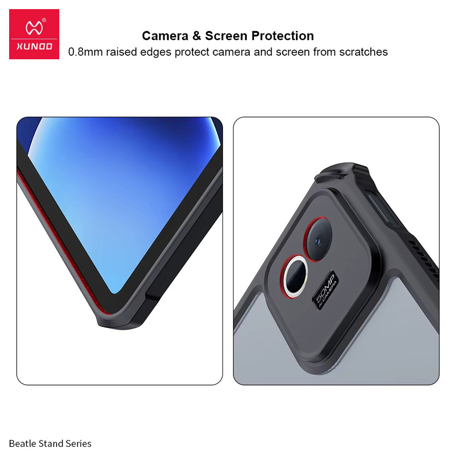 Xundd Schutzhülle für Xiaomi Pad 8 und Pad 8 Pro 11,2 Zoll, stoßfest mit Airbag-Schutz und magnetischer Halterung, Schwarz/Transparent - Bild 3
