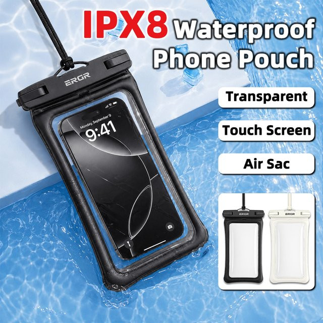pinmoap IPX8 Wasserdichte Handytasche mit Airbag in Schwarz als multifunktionale Aufbewahrungstasche für Schwimmen, Strand und Reisen - Bild 1