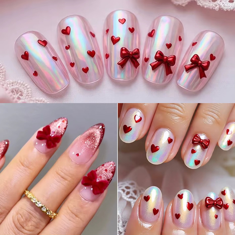 Full Beauty Nagelcharms Rote Schleifen, Glänzend - Bild 6