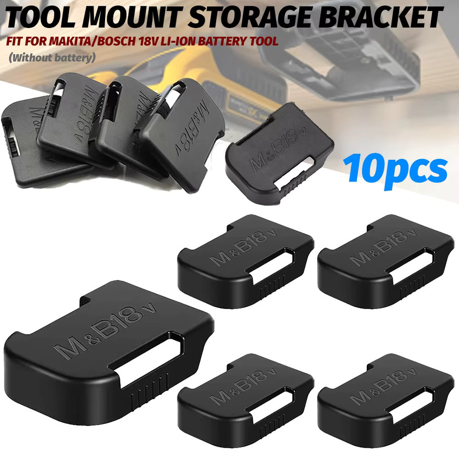 GiFi Power Batterie Halter für Makita und Bosch 18V Akkus, schwarzes Ladegerät-Regal zur sicheren Lagerung und schnellen Handhabung - Bild 3