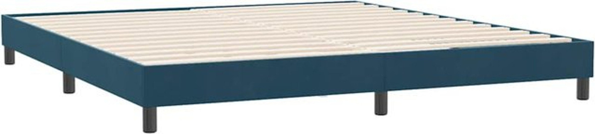 vidaxl Polsterbett aus Samt und Holzwerkstoff in Blau, B/T/H: 180 x 210 cm - Bild 1