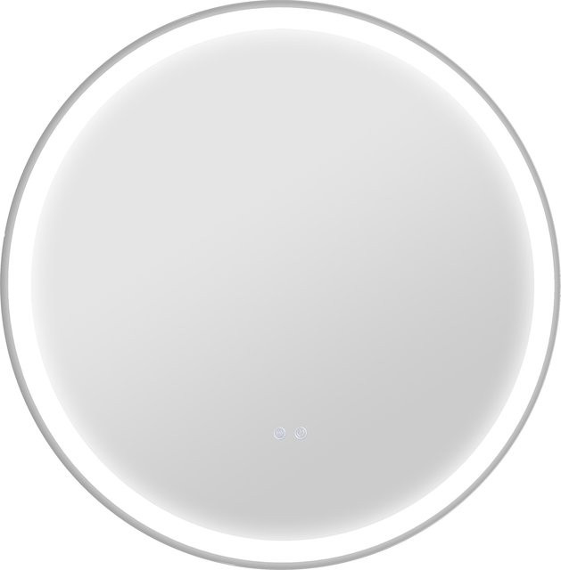 HOMCOM LED Badezimmerspiegel rund in Silber mit Touch-Schalter und Memory-Funktion, Durchmesser: 80 cm - Bild 1