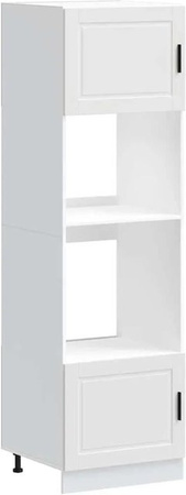 2er Set vidaXL Herdumbauschränke Porto in Weiß, freistehend mit Scharniertüren und Regalfächern, B/T/H: 60 x 57 x 207 cm
