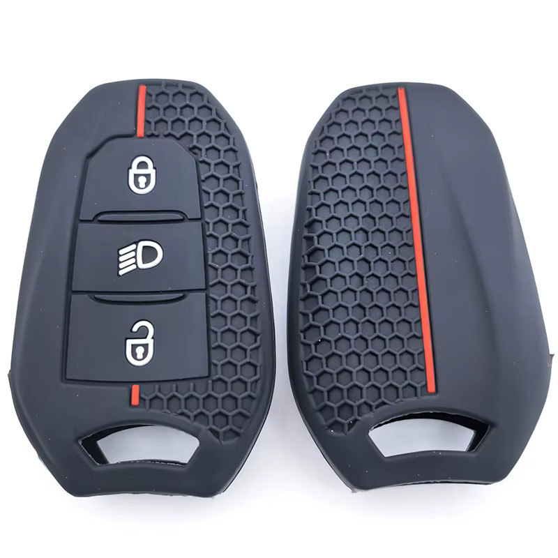 GZKANDM Silikon Schlüsselhülle für Peugeot 308 408 508 2008 3008 4008 5008 und Citroen C4 C5 C6 C3-XR in Schwarz - Bild 3