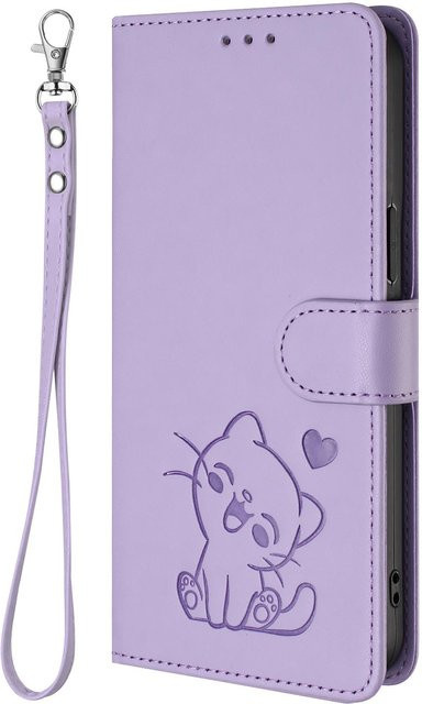 Leder Klapphülle für Ulefone Note Serie mit Visitenkartenetui in Lichtlila - Bild 1