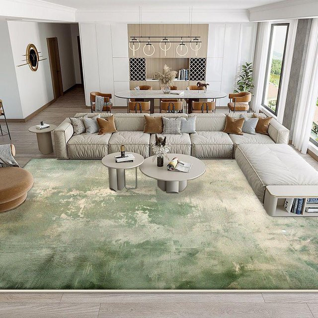 Moderner abstrakter Wohnzimmerteppich von Wucifang Jewelry in Grün, waschbar und antirutsch, B/T: 180 x 280 cm - Bild 1