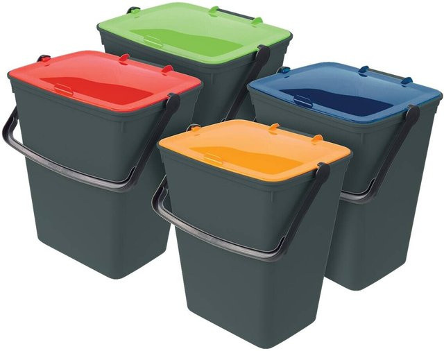 Eco-Logico Abfalltrennbehälter 4er Set mehrfarbig B/H/L: 26,5 x 30,5 x 41 cm - Bild 1