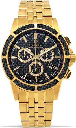 LOUIS XVI Chronograph, Quarz, Edelstahl, 43 mm, Herren, Schwarz