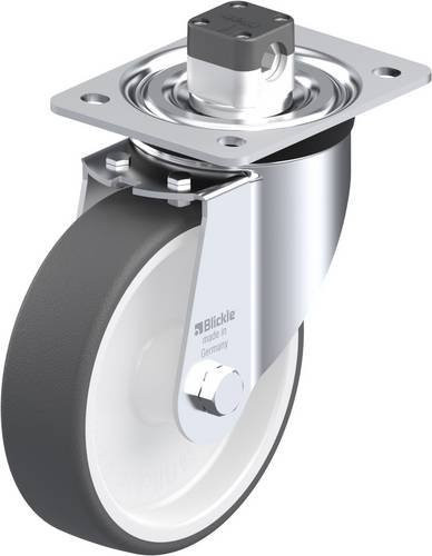 Blickle L-POTH 160G-CS11 Lenkrolle mit Feststeller in Grau und Weiß, Rad-Durchmesser: 160 mm, Tragfähigkeit: 400 kg - Bild 1