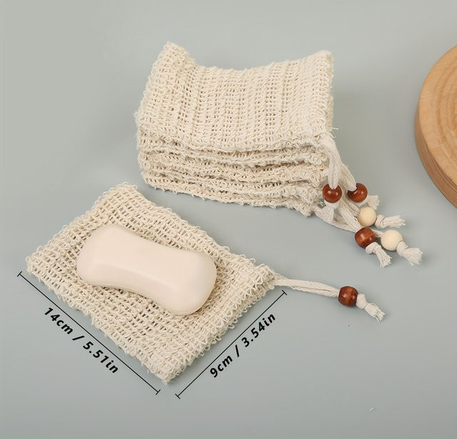 2er-Pack Hanfseifen-Sparbeutel mit Kordelzug, Unisex - Bild 1