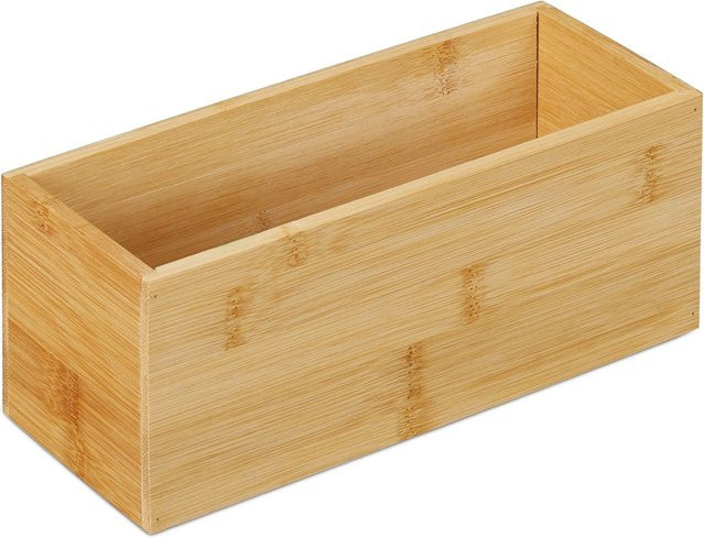 Relaxdays Ordnungsbox aus Bambus in Natur Braun, B/T/H: 23 x 9,5 x 9 cm - Bild 1