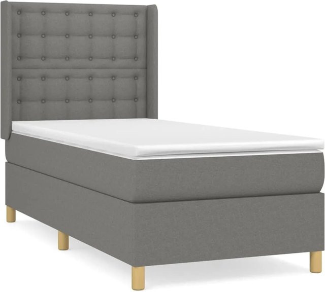 vidaXL Boxspringbett mit Matratze Dunkelgrau B/T: 80 x 200 cm - Bild 1