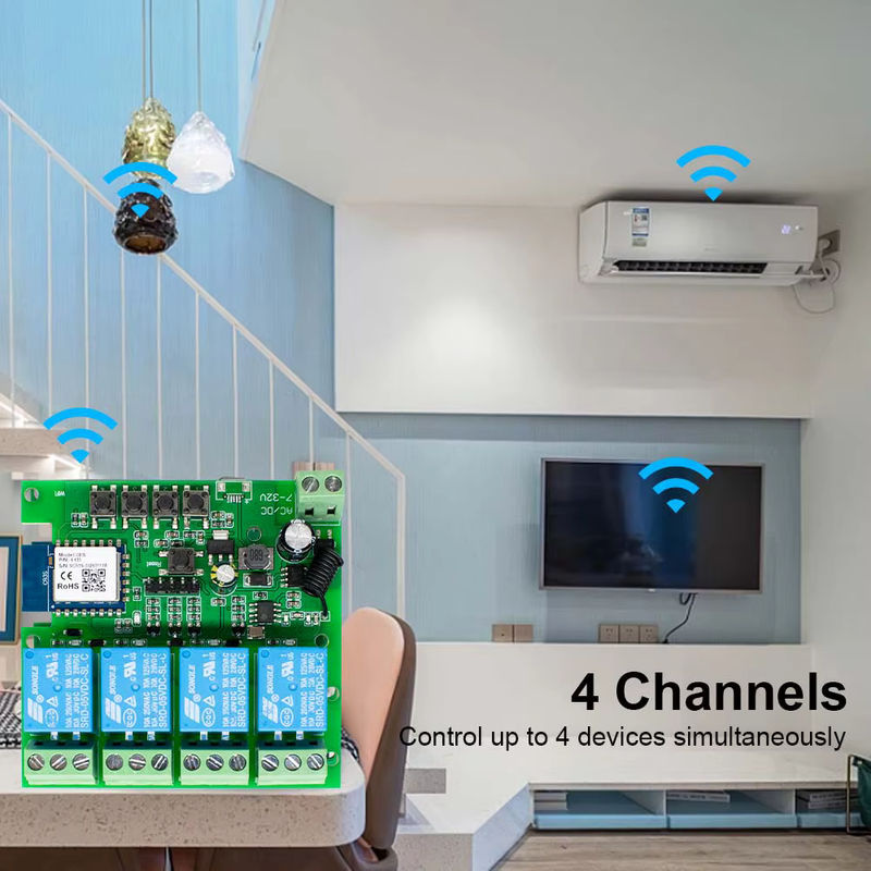 Tuya Zigbee Smart Relais Modul mit RF433Mhz Fernbedienung und Alexa Kompatibilität, 1/2/4CH Controller für Lichtschalter, DC 12V 24V 7-32V AC 220V, Zigbee-Hub erforderlich - Bild 4