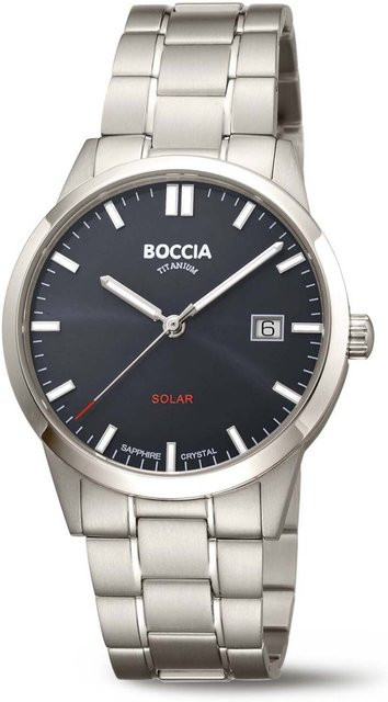 Boccia Herrenuhr Solar, Titanium, 39 mm, Schwarz, 5 ATM - Bild 1