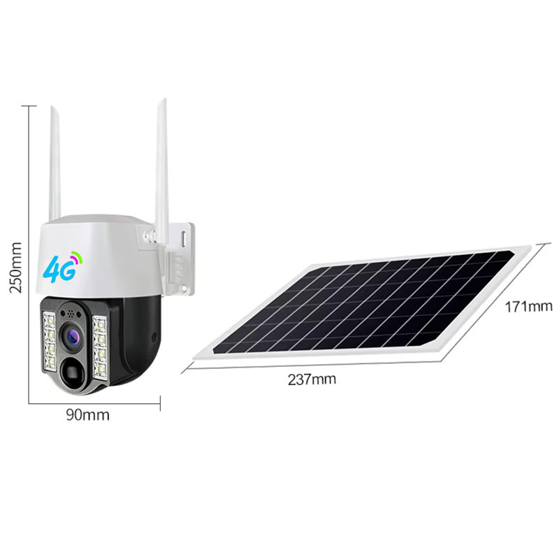 Luxuglow Solar WiFi PTZ Kamera mit 4G SIM Outdoor Wasserdichte IP Kamera, PIR Bewegungserkennung und Nachtsicht in Weiß - Bild 6