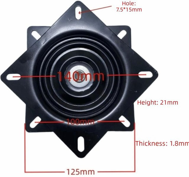 APlusVigor Universelle Drehbasis aus Stahl in Schwarz für Barhocker und Möbel mit 12,7 cm Durchmesser - Bild 1