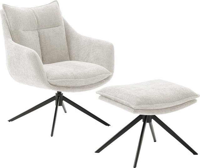 iNNoSeat by MCA + PARKER Drehstuhl mit Armlehnen in Schwarz und Beige aus Strukturgewebe, B/T/H: 45 x 48 x 120 cm - Bild 1