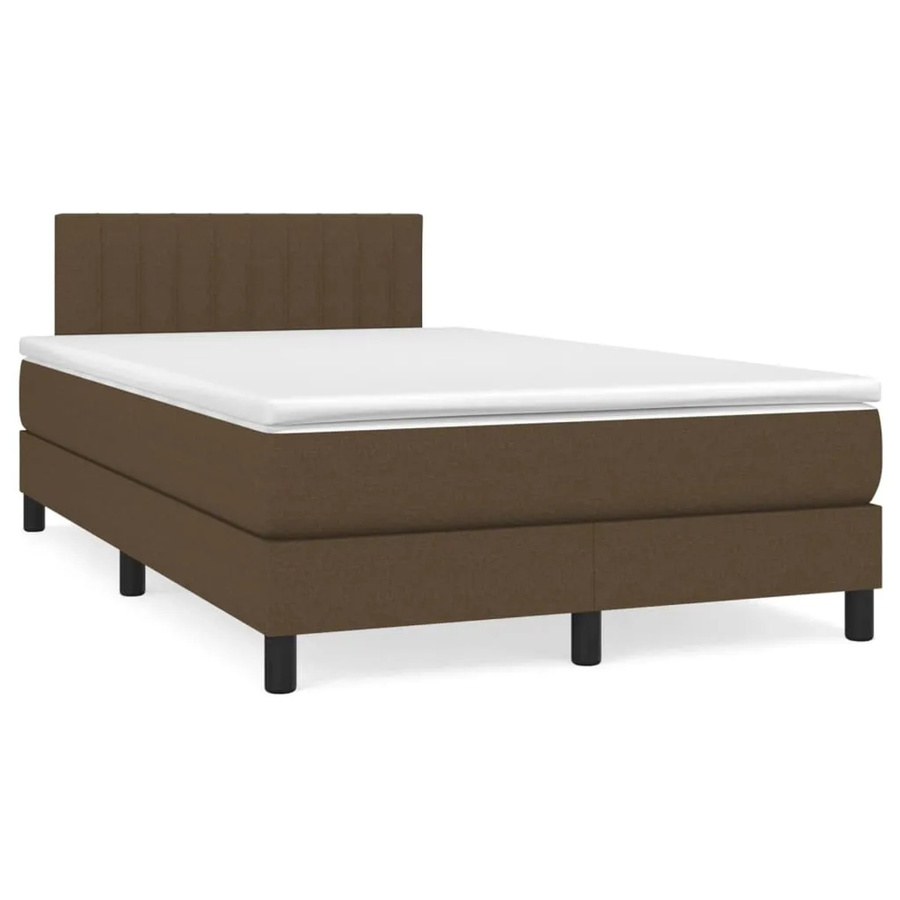 vidaXL Boxspringbett mit Matratze Hybrid-Design in Dunkelbraun, B/T: 120 x 200 cm - Bild 2