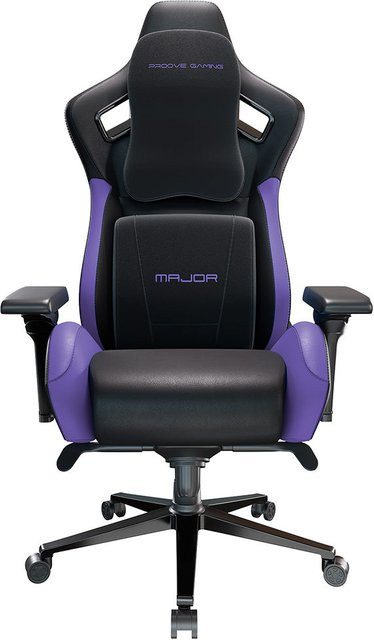 Gamingstuhl Proove Major in Schwarz Lila aus Kunstleder mit Aluminiumgestell und Armlehnen - Bild 1