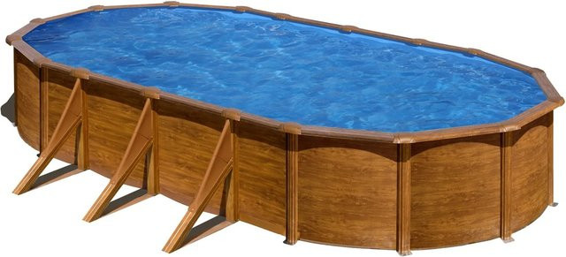 Gre Pool Pacific Oval Aufstellpool in Holzoptik, B/T/H: 500 x 300 x 120 cm, Holzfarben - Bild 1