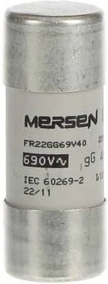 ABB Zylindersicherung 40A 690 V/AC E 9F22 GG40 Silber - Bild 1