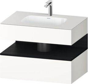 Duravit Qatego Einbauwaschtisch-Möbel-Set mit Konsolen-Waschtischunterbau, Farbe: Weiß/Schwarz matt, B/T/H: 80 x 55 x 60 cm - Bild 1
