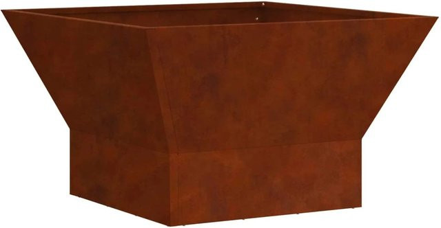vidaXL Feuerstelle aus wetterfestem Stahl in Braun B/T/H: 60 x 60 x 35 cm - Bild 1