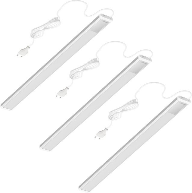 Oktaplex 3er Set LED Unterbauleuchten aus Aluminium in Silber und Weiß, Neutralweiß 4000K, 800 lm Lichtleiste für die Küchenbeleuchtung, Länge: 57,5 cm - Bild 1