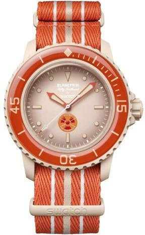 Swatch Armbanduhr, Automatik, Edelstahl, Textil/NATO, beige, Herren - Bild 1