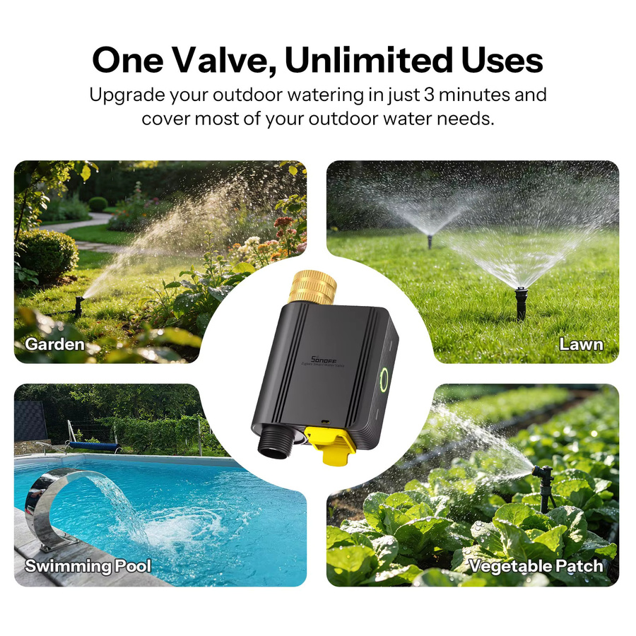 SONOFF SWV-ZNE Hydro Series Hydro ONE Lite Zigbee Smart Wasserventil in Schwarz ohne Durchflussmesser mit zwei Kommunikationsmodi und flexibler Steuerung - Bild 3