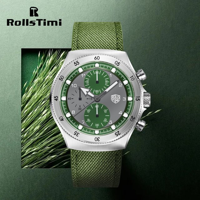 Rollstimi Armbanduhr, Quarz, Edelstahl, Leder, Saphirglas, Herren - Bild 1