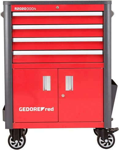 Gedore red Werkstattwagen WINGMAN 4 SF mit Türen aus Stahlblech und Kunststoff in Rot, B/T/H: 724 x 470 x 103,4 cm - Bild 1