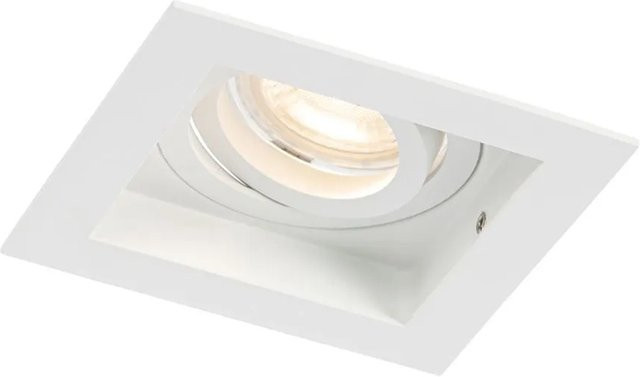 QAZQA Set mit 6 modernen Einbaustrahlern aus Aluminium in Weiß, verstellbar und dimmbar, GU10 - Bild 1