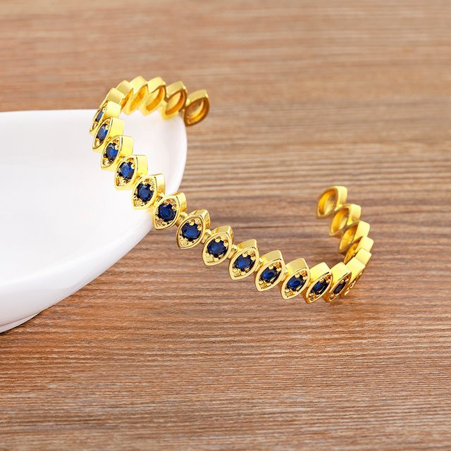 Nidin Armband, Gold, Zirkonia, Evil Eye - Bild 1
