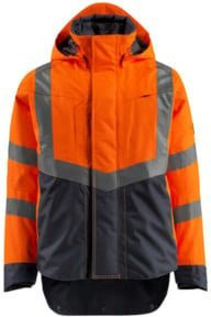 Mascot Harlow Warnjacke EN ISO 20471 Class 3 in Orange/Schwarzblau Größe 4XL mit Cordura - Bild 1